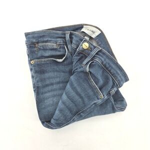 FRAME Le High Skinny Crop Jeans Med Wash Denim Size 29 High Rise Stretch